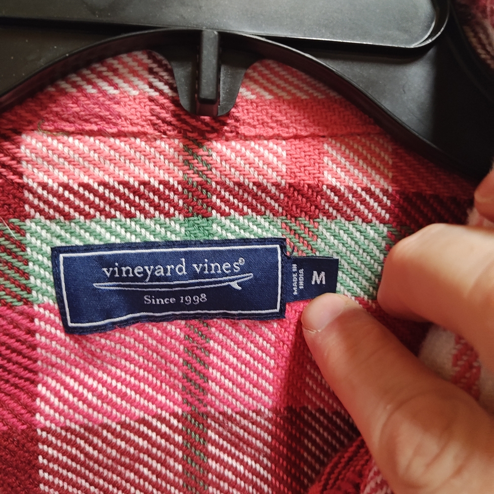 Vineyard Vines Red and Pink Plaid Shirt - Picture 3 of 4